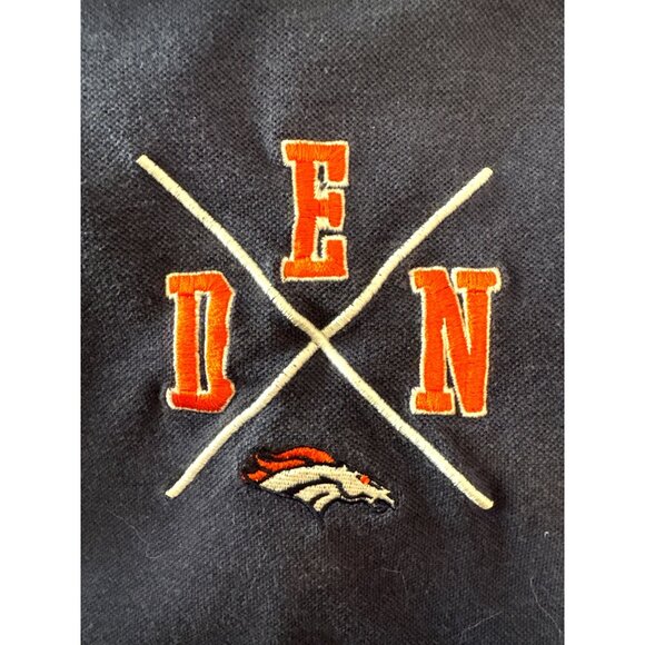 Denver Broncos NFL Team Apparel Rugby Klew Polo Shirt XL Colorblock Orange - Picture 8 of 8